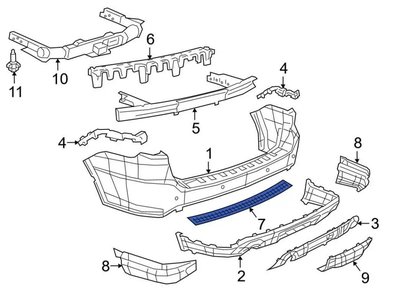 Накладка заднього бампера верхня Dodge Durango 2011- 5113690AA