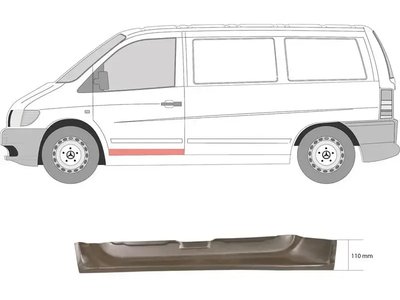 Ремчасть двери левая внутренняя Mercedes Vito W638 1996-2003