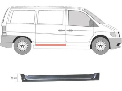 Ремчасть боковой дверцы правая внутренняя Mercedes Vito W638 1996-2002