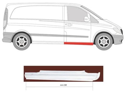 Порог передний правый Mercedes Vito W639 Польша