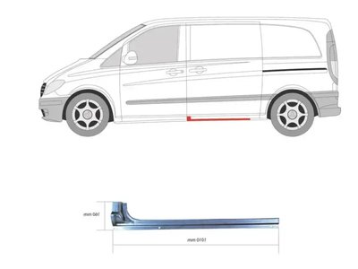 Порог средний левый внутренний Mercedes Vito W639 2003-2014