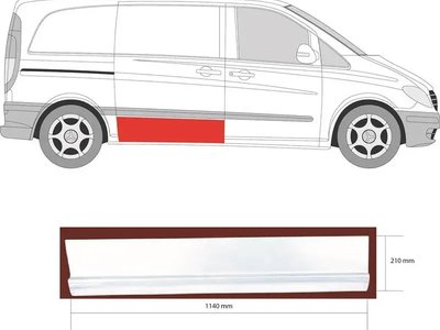 Ремчасть боковой дверцы правая наружная Mercedes Vito W639 2003-2014