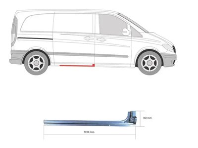 Порог средний правый внутренний Mercedes Vito W639 2003-2014