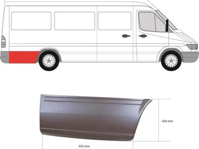 Арка задня за колесом права Mercedes Sprinter W901-W903 Volkswagen LT 2 1995-2006 довга база