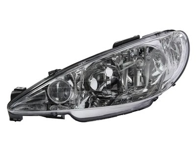 Левая Фара  Peugeot 206 1998-2006 прозрачное стекло 6204S9