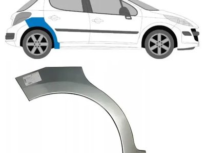 Арка задняя правая Peugeot 207 5 дверей