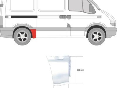 Ремчасть бока передняя правая Renault Master 2 Opel Movano 1998-2009 короткая база