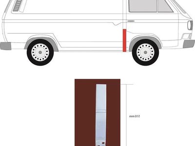 Ремчастина бока передня права Volkswagen Transporter T3 довжина 8 см висота 51