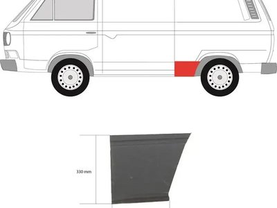 Ремчастина бока ліва перед колесом Volkswagen Transporter T3