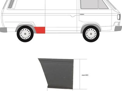 Ремчасть бока правая перед колесом Volkswagen Transporter T3