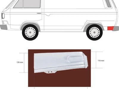 Ремчастина заднього кута ліва нижня Volkswagen Transporter T3