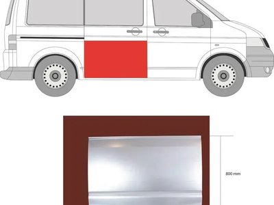 Ремчастина бічних дверей права нижня Volkswagen Transporter T5 2003-2015