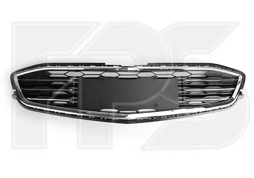 Решетка Бампера Chevrolet Malibu 2016-2019 Чорн С Хром Молдингами — фото 1