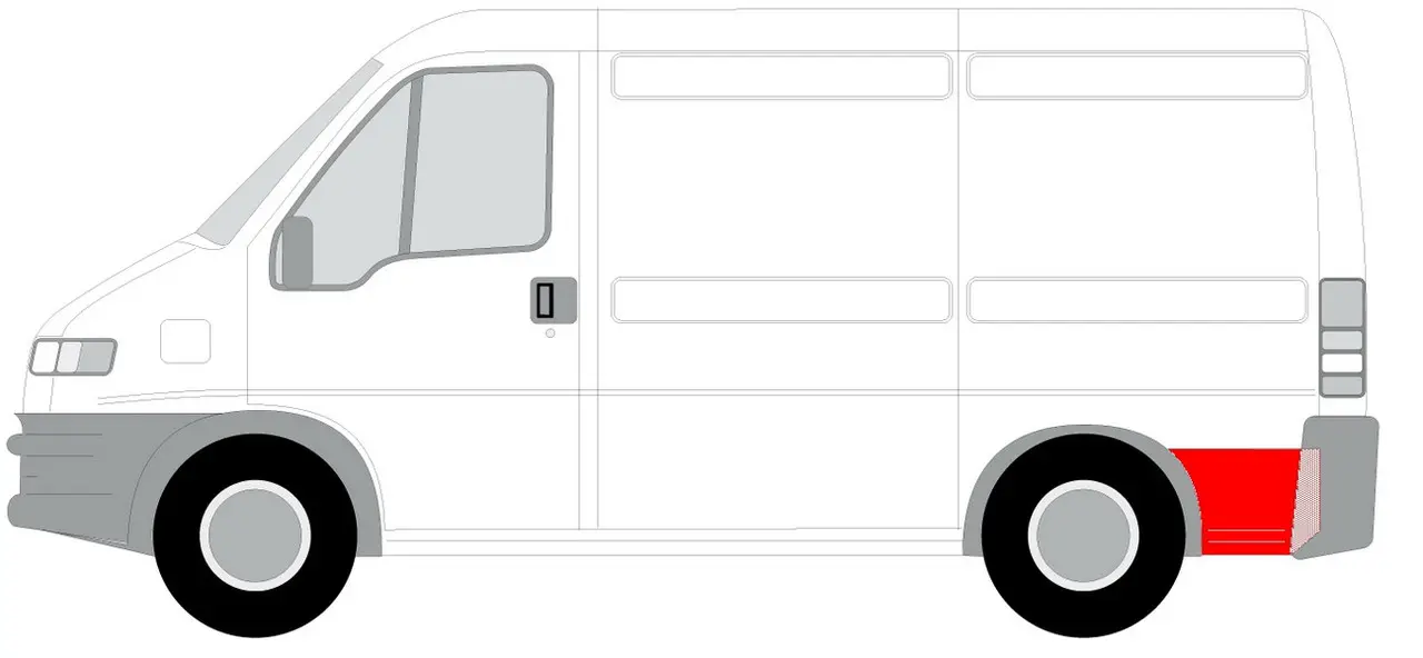 Ремчасть заднего крыла левая за колесом Citroen Jumper Fiat Ducato Peugeot Boxer 1994-2006 — фото 2