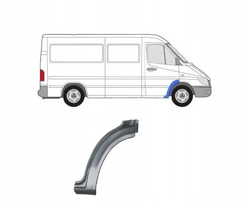 Ремчасть переднього крила права Mercedes Sprinter W901/902 Volkswagen LT 1995-2006 — фото 2