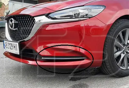 Молдинг Бампера Передний Левый Mazda 6 2018- Чорний Глянец GSH750131 — фото 2