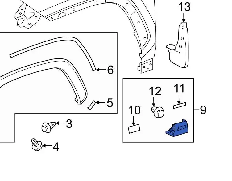 Накладка переднього крила права нижня Toyota RAV4 2018- 2021 769010R010 — фото 1