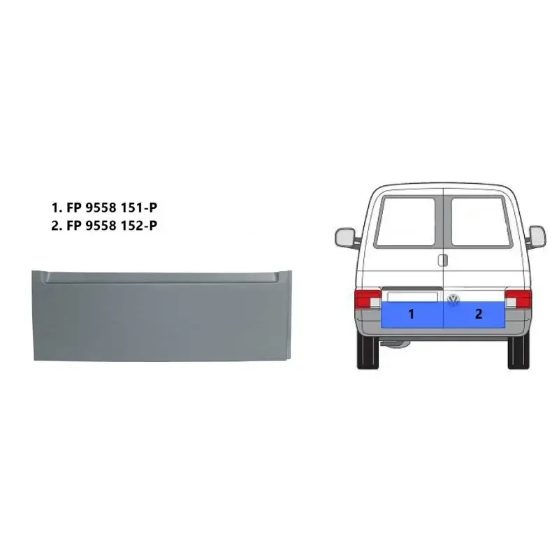 Ремчасть задней двери правая Volkswagen Transporter T4 1990-2003 P 24 см — фото 1