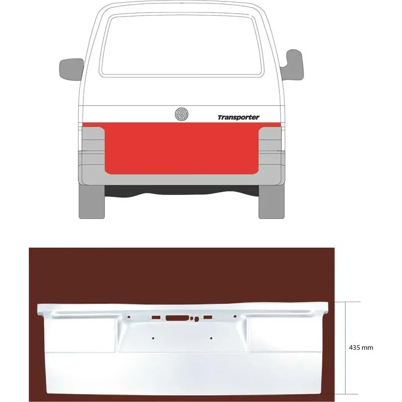 Ремчастина задніх дверей нижня Volkswagen Transporter T4 1990-2003 ляда — фото 1