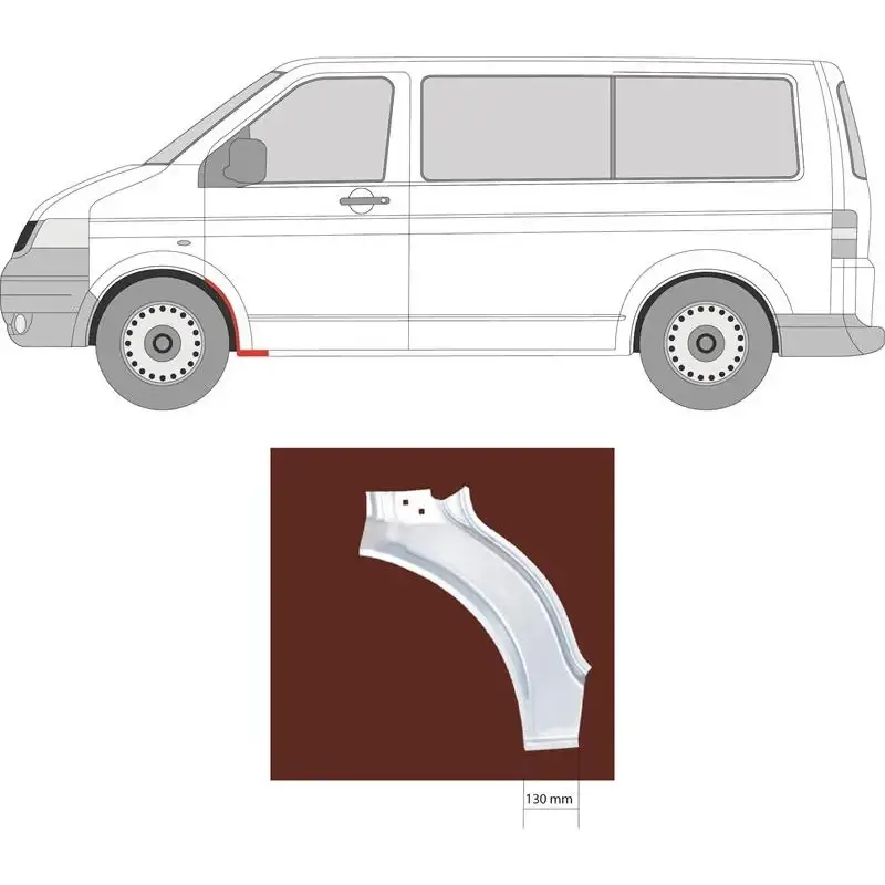 Ремчасть переднього крила ліва Volkswagen Transporter T5 2003-2015 — фото 1