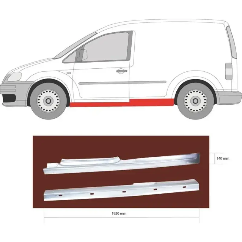 Поріг лівий Volkswagen Caddy 3 2004-2015 2 двері — фото 1