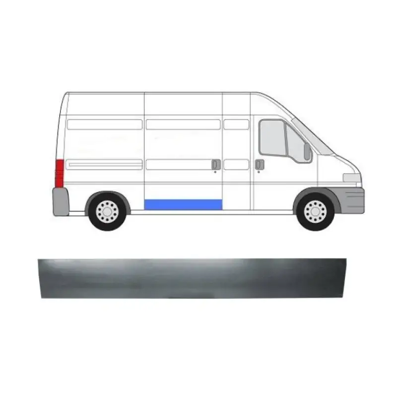 Ремчасть сдвижной двери правая Fiat Ducato Citroen Jumper Peugeot Boxer 1994-2006 нижняя - высота 20 см
