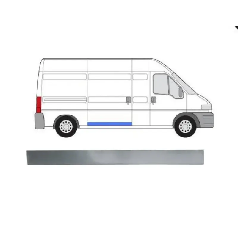 Ремчасть сдвижной двери правая Fiat Ducato Citroen Jumper Peugeot Boxer 1994-2006 нижняя - высота 12 см