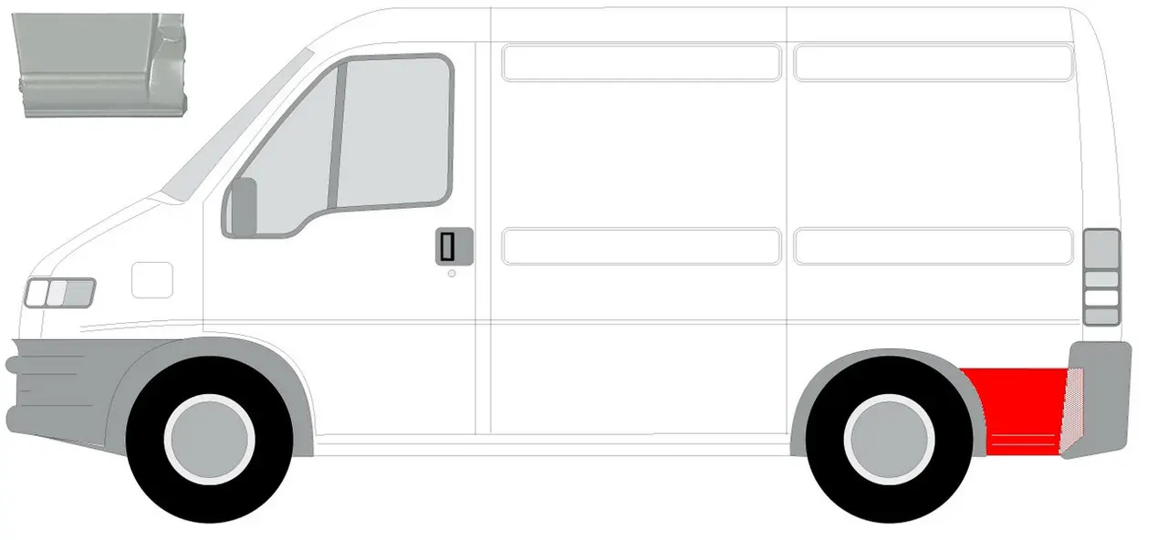 Ремчасть заднего крыла левая за колесом Citroen Jumper Fiat Ducato Peugeot Boxer 1994-2006
