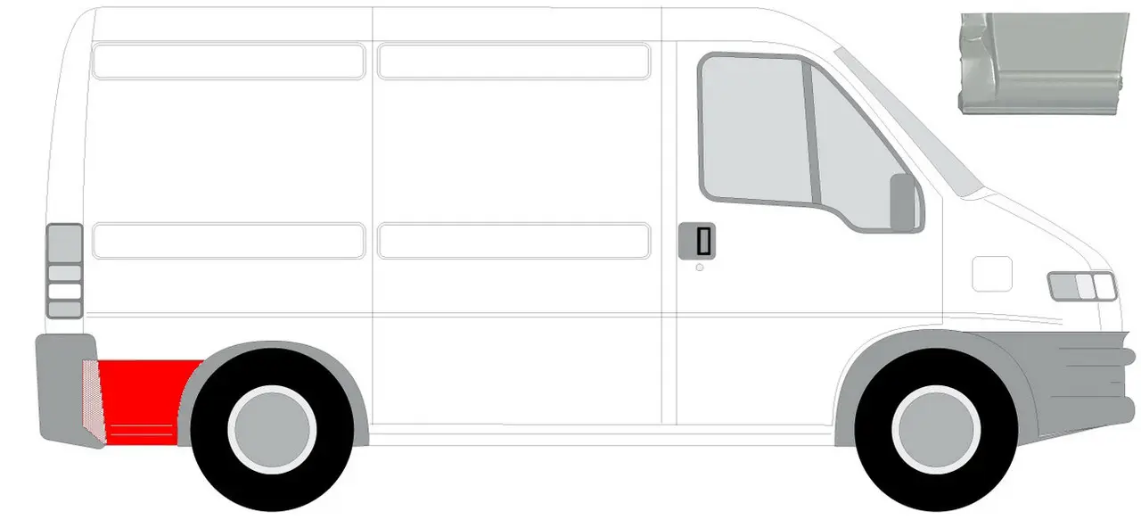 Ремчастина заднього крила права за колесом Citroen Jumper Fiat Ducato Peugeot Boxer 1994-2006