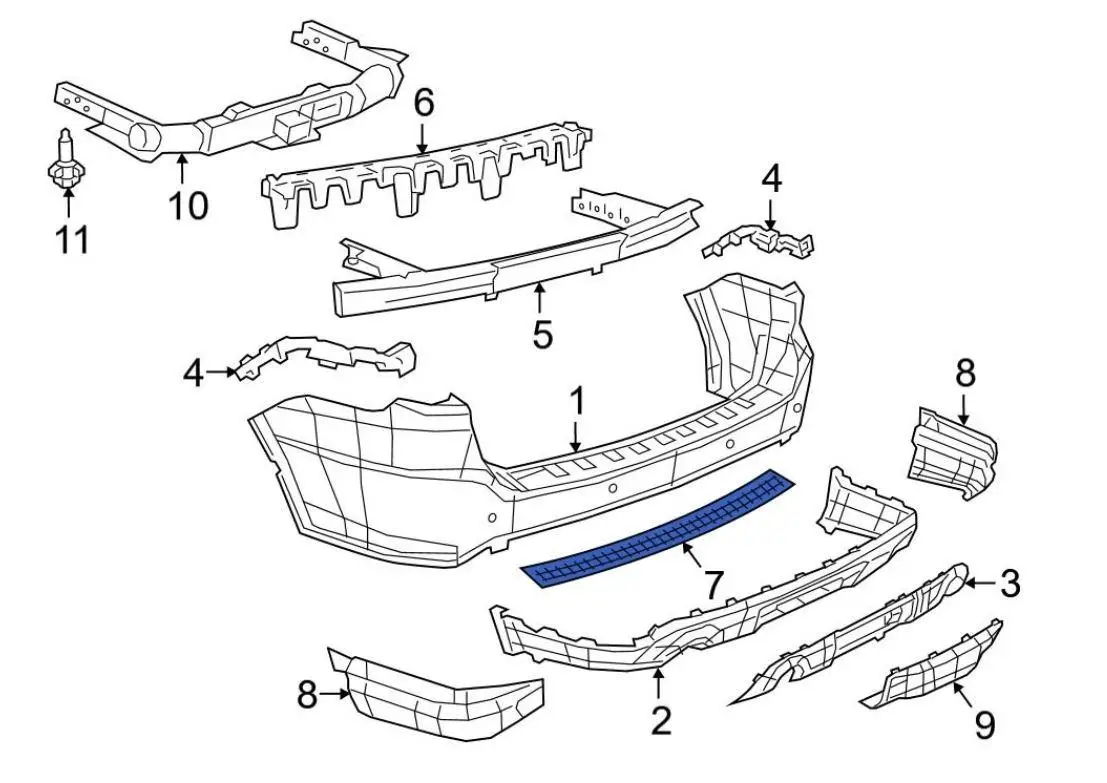 Накладка заднього бампера верхня Dodge Durango 2011- 5113690AA
