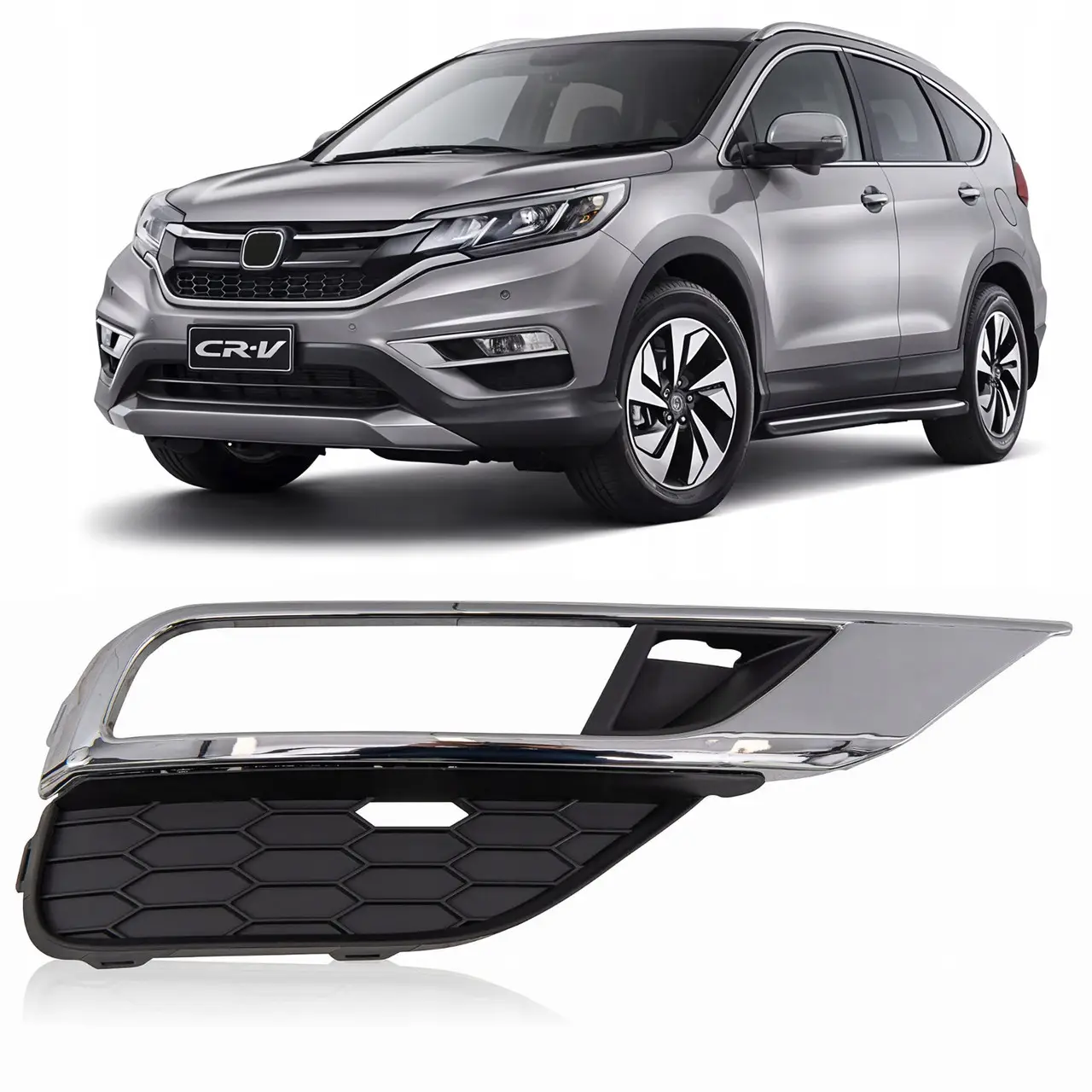 Решетка Бампера Правая Honda Cr-V 4 2015-2017 З Хром Окуляром Под 2 4L 71103T1WA00