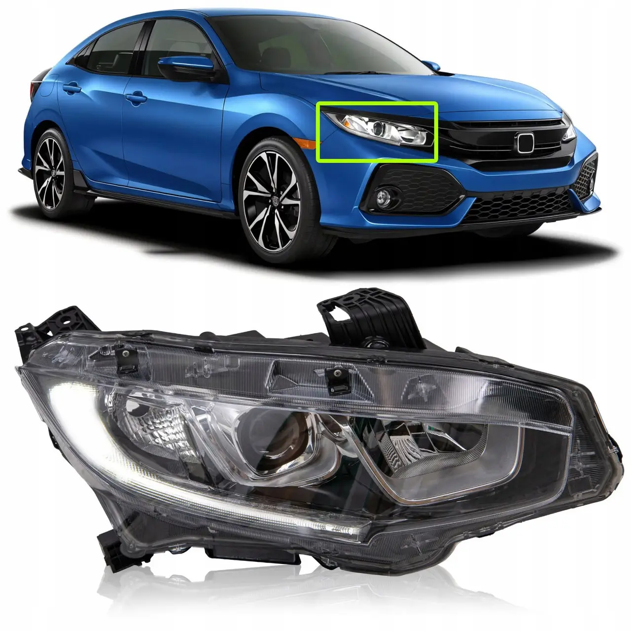Фара Правая Honda Civic 10 2016-2021 Мех Коректор 33100Tbaa01