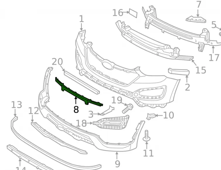 Накладка переднего бампера Hyundai Santa Fe 3 2012- 2016 865624Z000