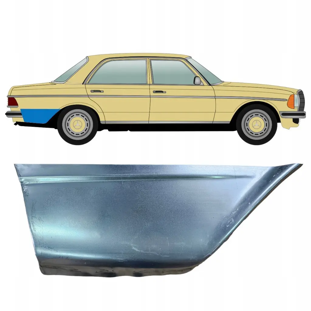 Ремчастина заднього крила кут Mercedes W123 1976-1985 права