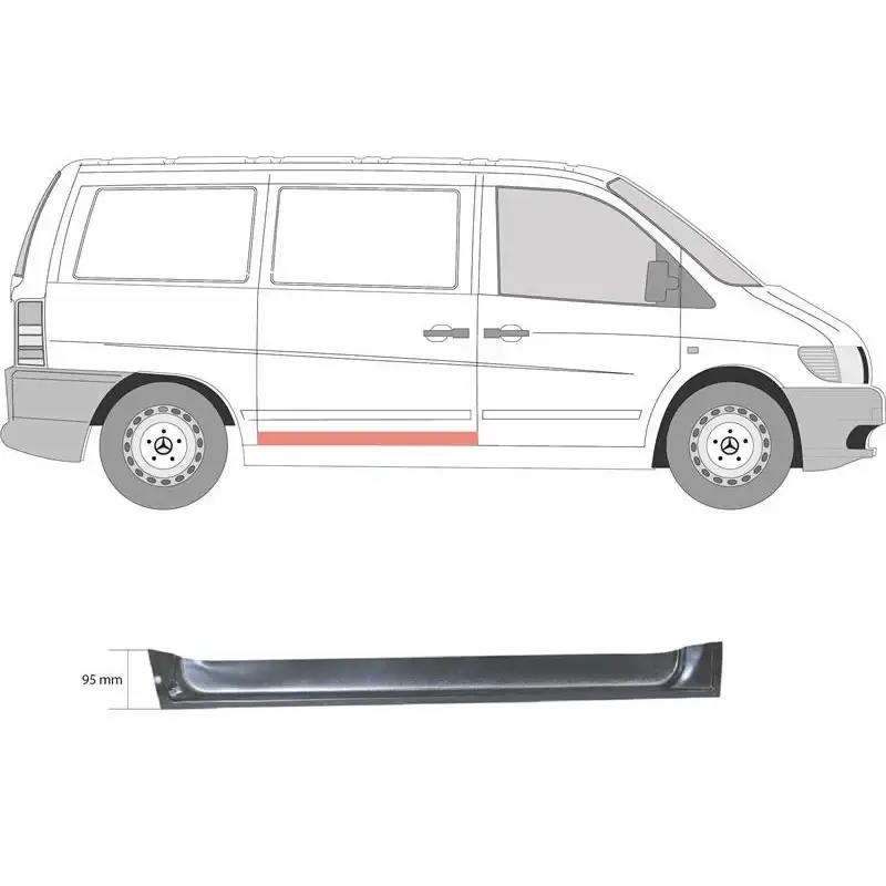 Ремчасть боковой дверцы правая внутренняя Mercedes Vito W638 1996-2002