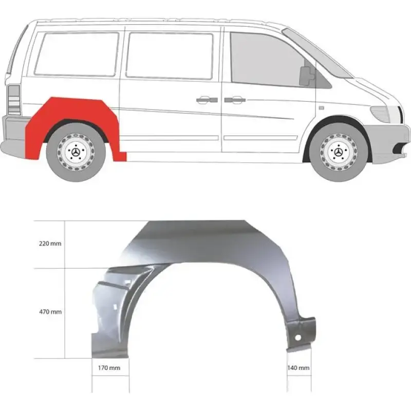 Арка задняя правая Mercedes Vito W638 1996-2003