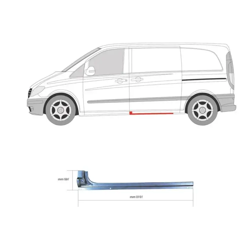 Порог средний левый внутренний Mercedes Vito W639 2003-2014