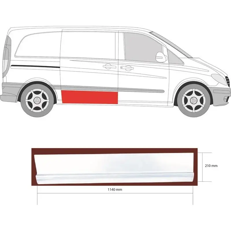Ремчасть боковой дверцы правая наружная Mercedes Vito W639 2003-2014