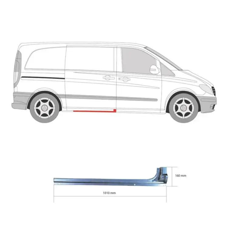 Порог средний правый внутренний Mercedes Vito W639 2003-2014