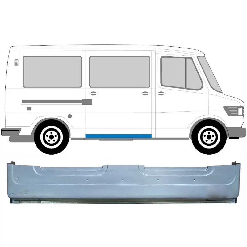 Ремчасть боковой двери правой внутренняя Mercedes T1 207-410 1977-1995 KH