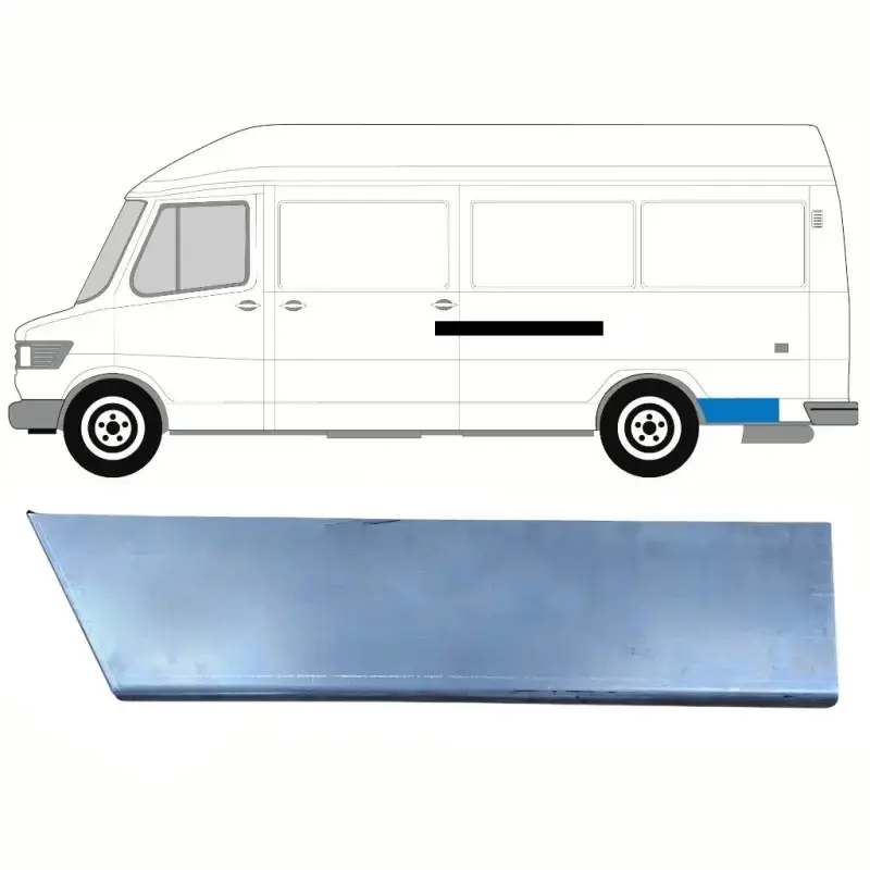 Ремчасть заднего крыла левая Mercedes T1 207-410 1977-1995 длина 47 см