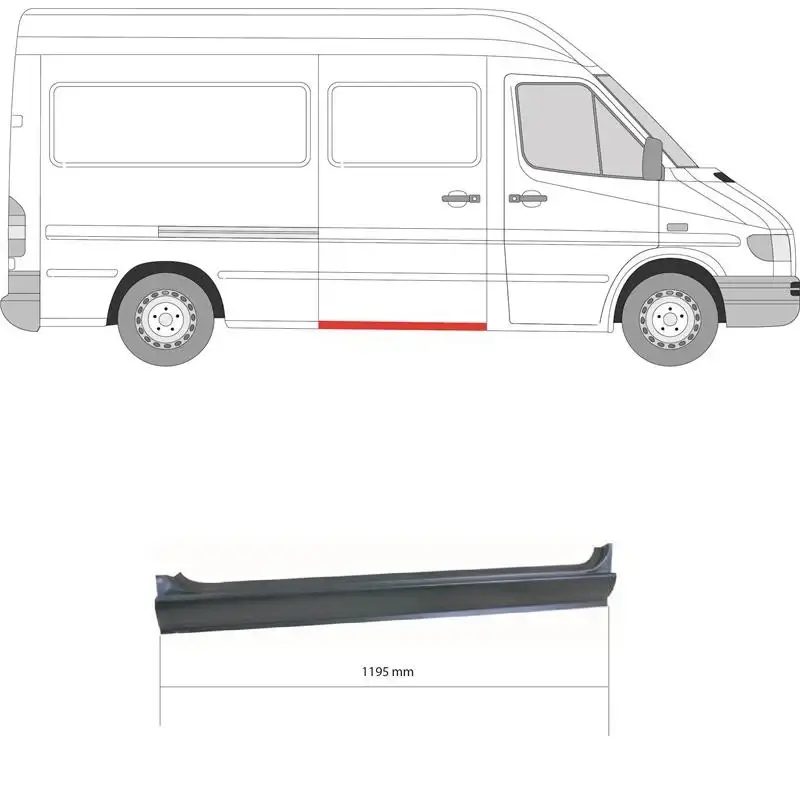 Порог правый Mercedes Sprinter W901-W903 Volkswagen LT 2 1995-2006
