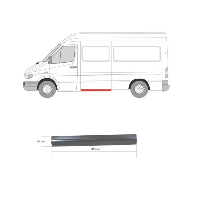 Порог левый Mercedes Sprinter W901-W903 Volkswagen LT 2 1995-2005 15см 118 5см