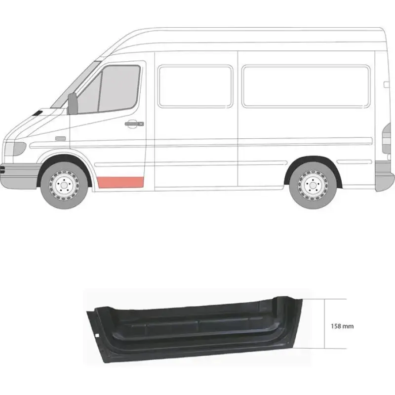 Ремчасть передней двери левая Mercedes Sprinter W901 1995-2006 Volkswagen LT