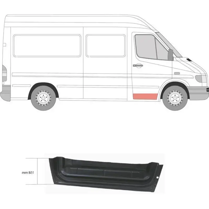 Ремчасть передней двери правая Mercedes Sprinter W901 1995-2006 Volkswagen LT