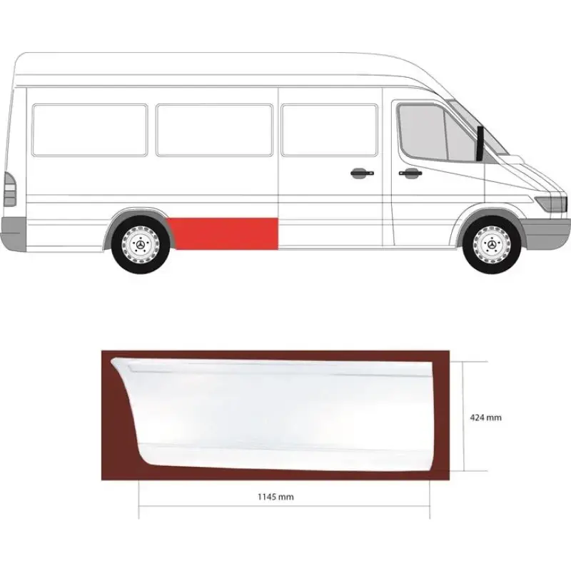 Арка задня перед колесом права Mercedes Sprinter W901-W903 1995-2006 довга база