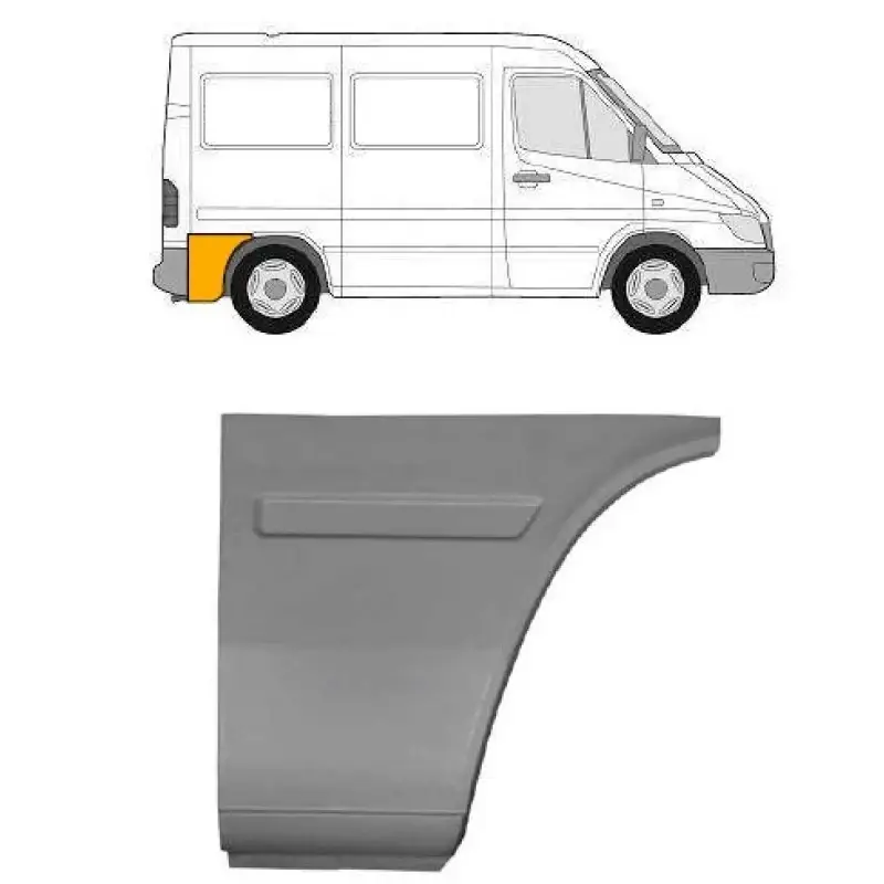 Арка задня за колесом права Mercedes Sprinter W901-W903 Volkswagen LT 2 1995-2006 коротка база Польща довжина 120 см