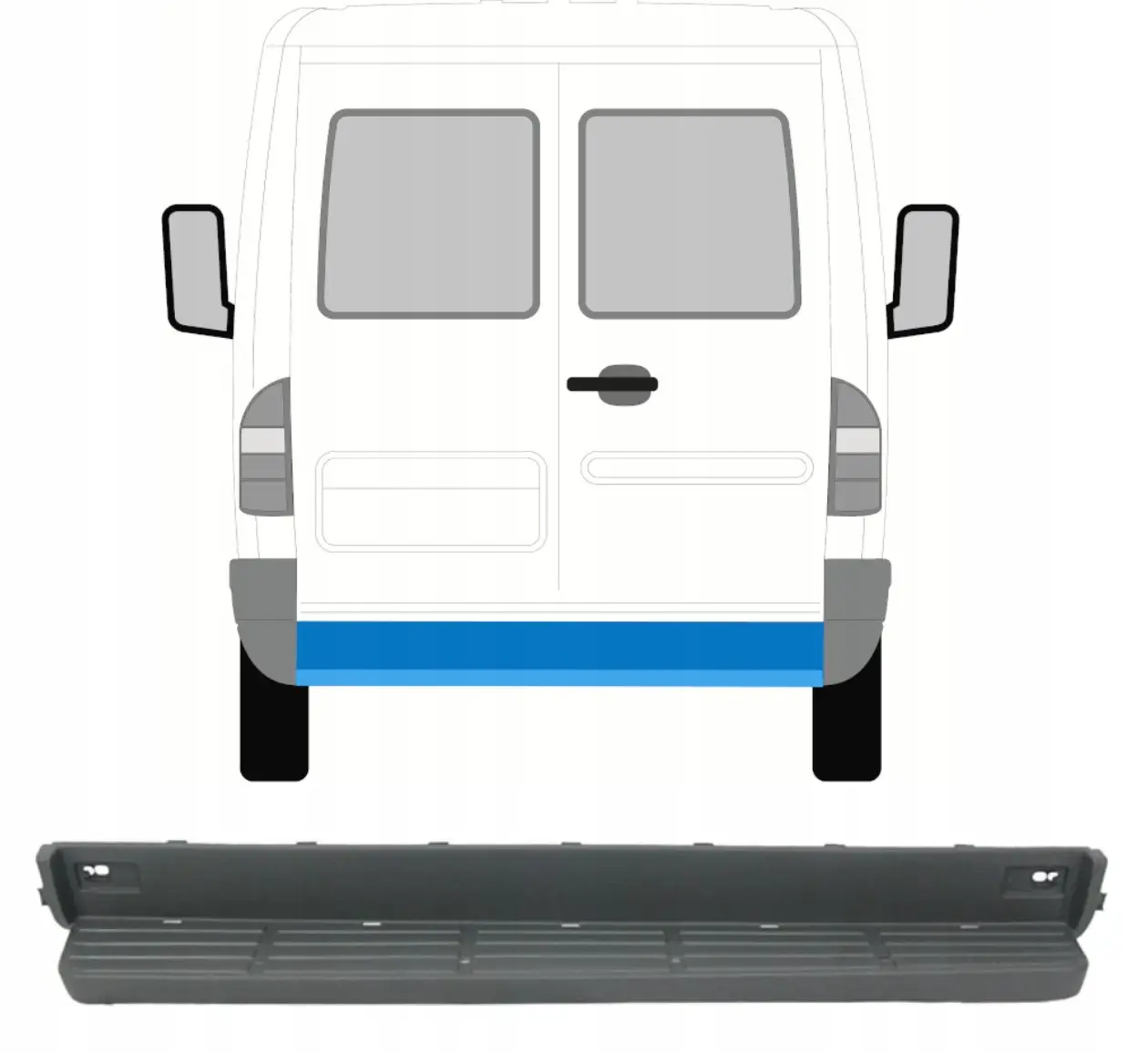 Ступінь заднього бампера Mercedes Sprinter 1995-2006 A9018850202