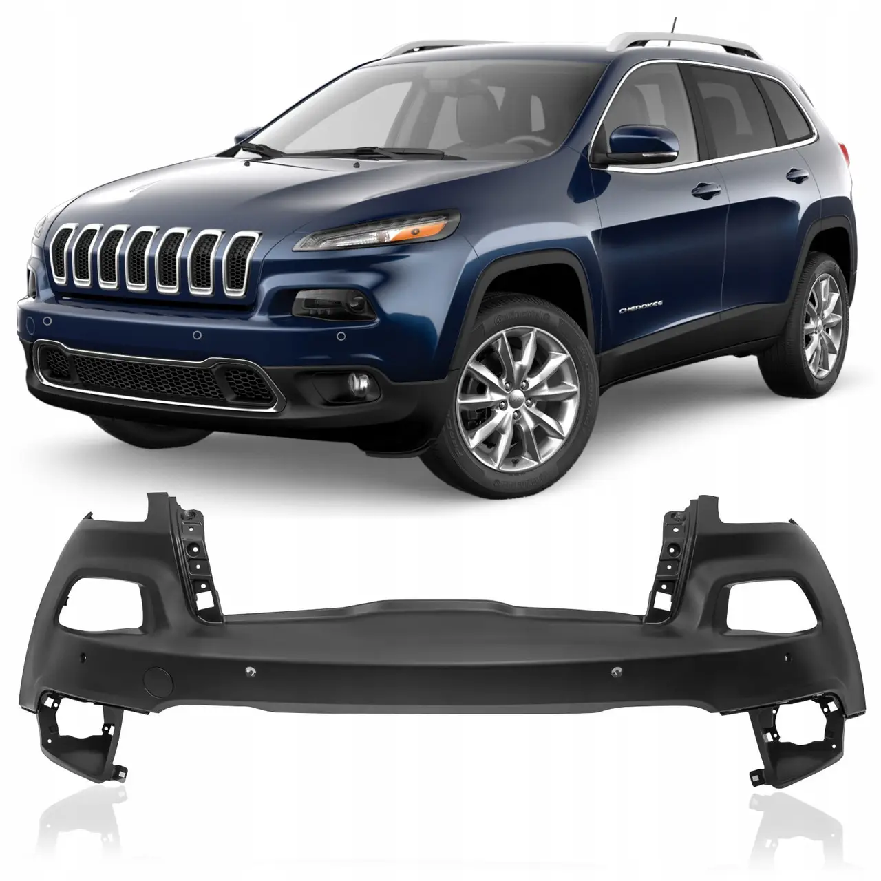 Бампер Передний Jeep Cherokee 2013-2018 Верхня Частина З Отв Под Крюк ПТрон 68232189AB