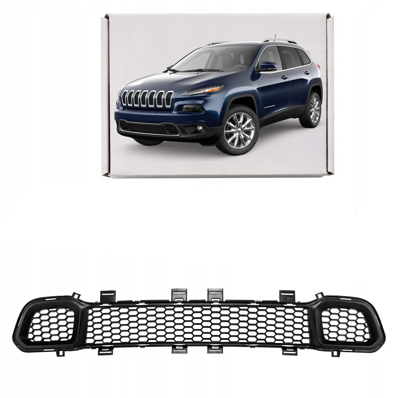 Решетка бампера Jeep Cherokee KL 2013-2018 черная 68203216AA